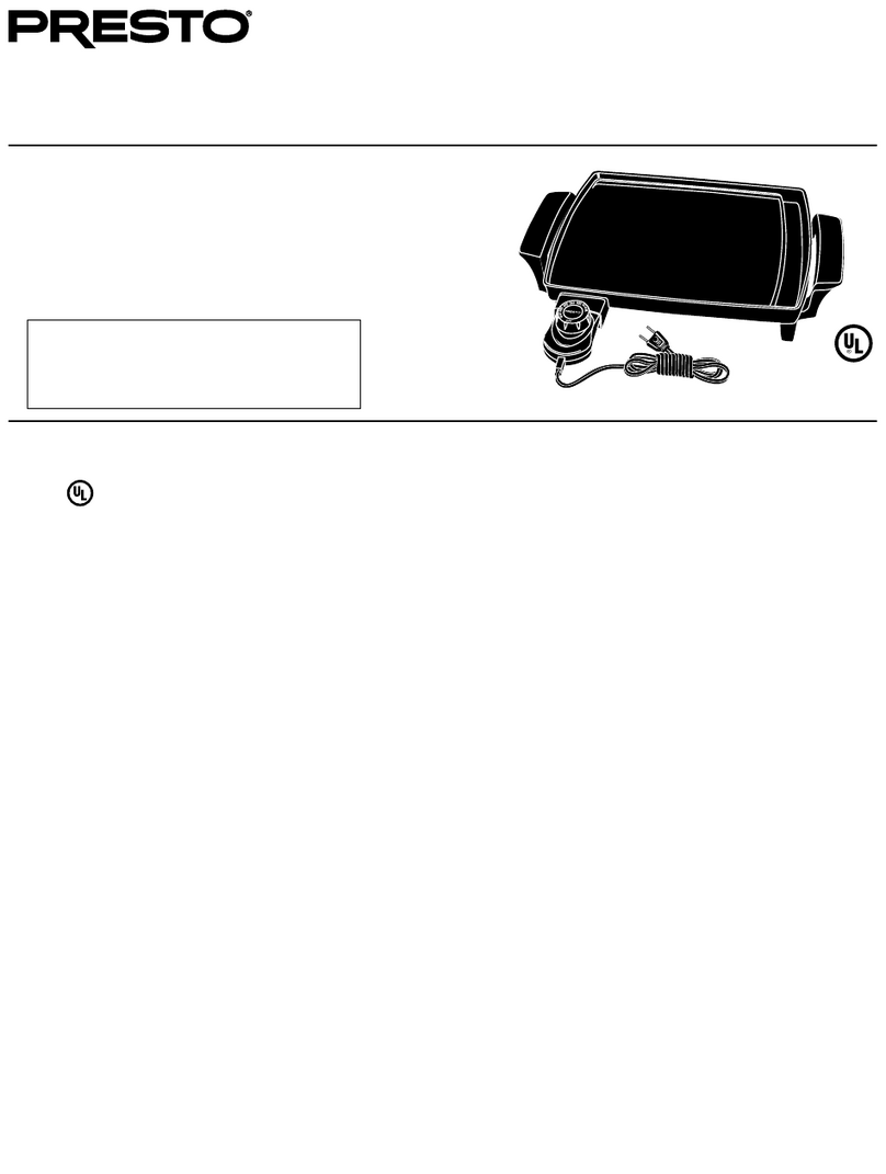 Presto Liddle Griddle User manual