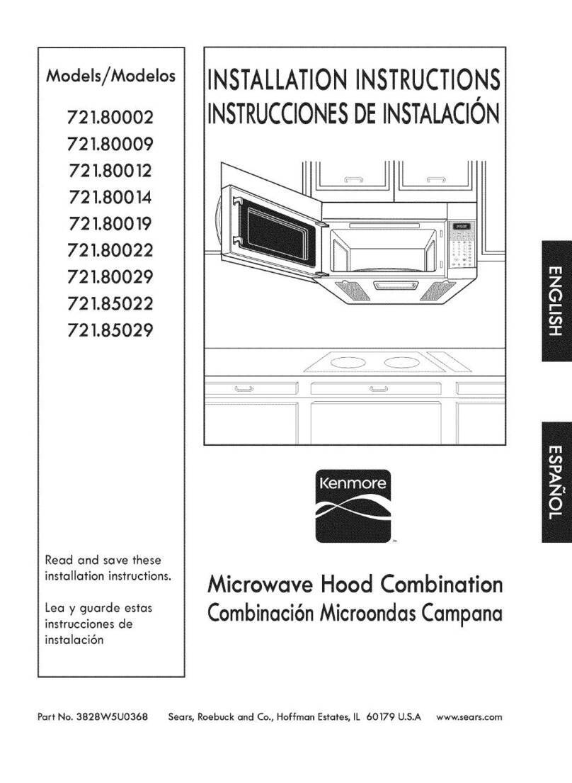 Kenmore 721.80002 installation instructions