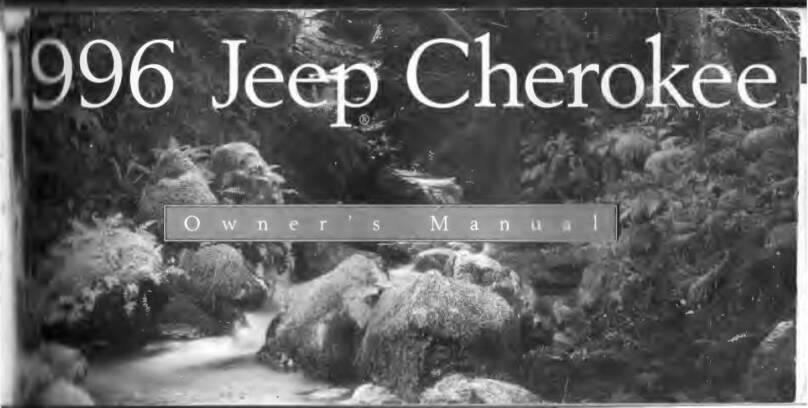 Jeep Cherokee 1996 User manual