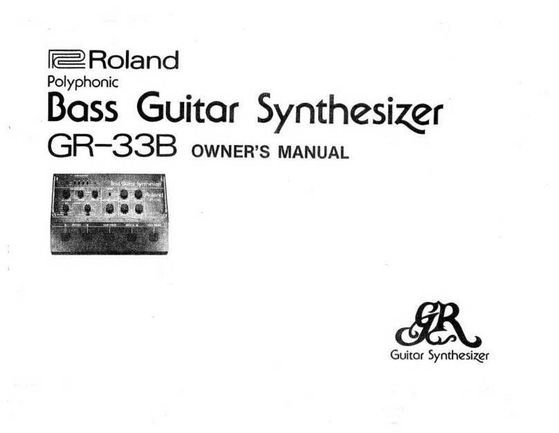 Roland GR-33B User manual