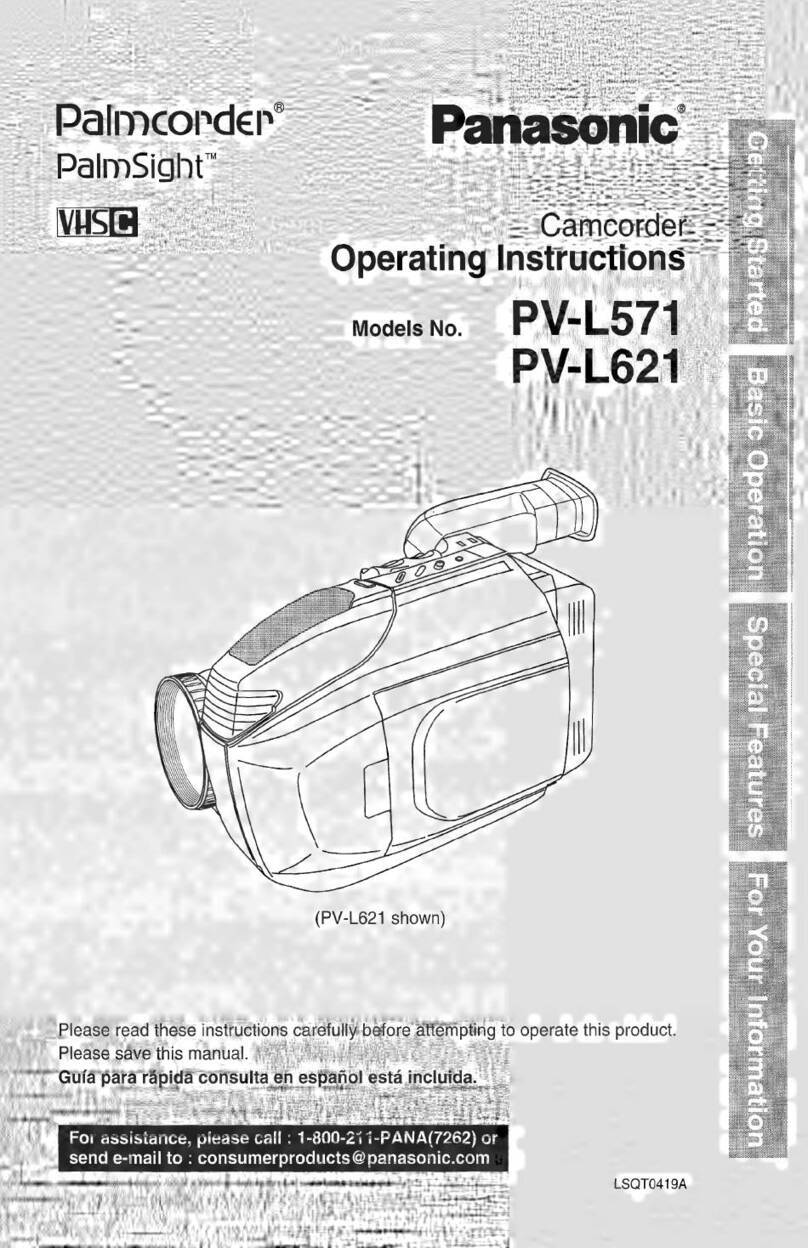 Panasonic Palmcoder PalmSight PV- L571 operating instructions