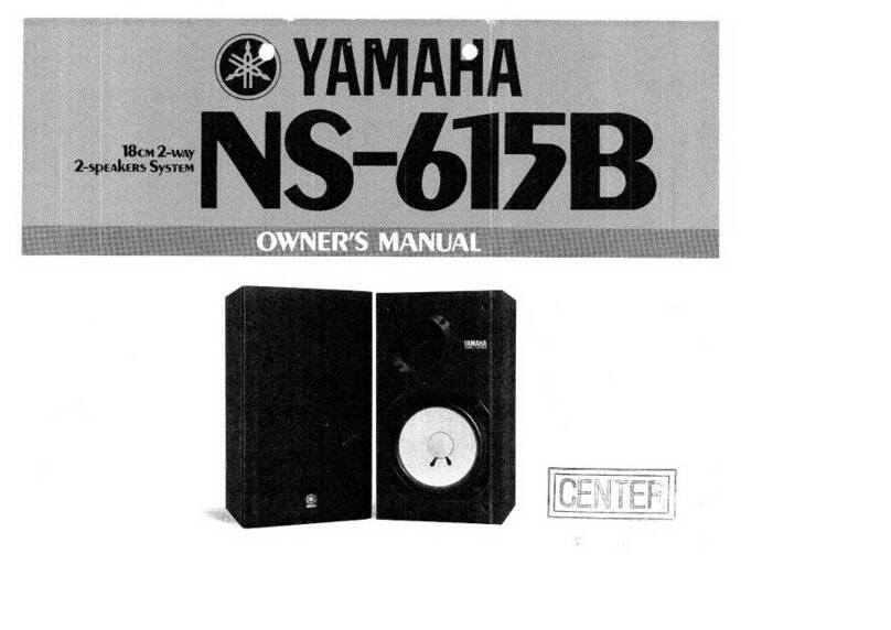 Yamaha NS-615B User manual Yamaha NS-615B User manual