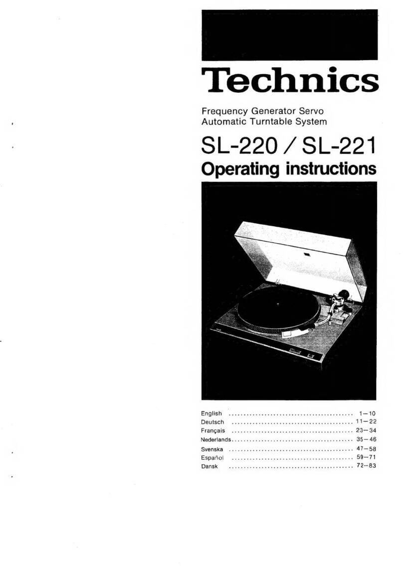 Technics SL-220 User manual Technics SL-220 User manual