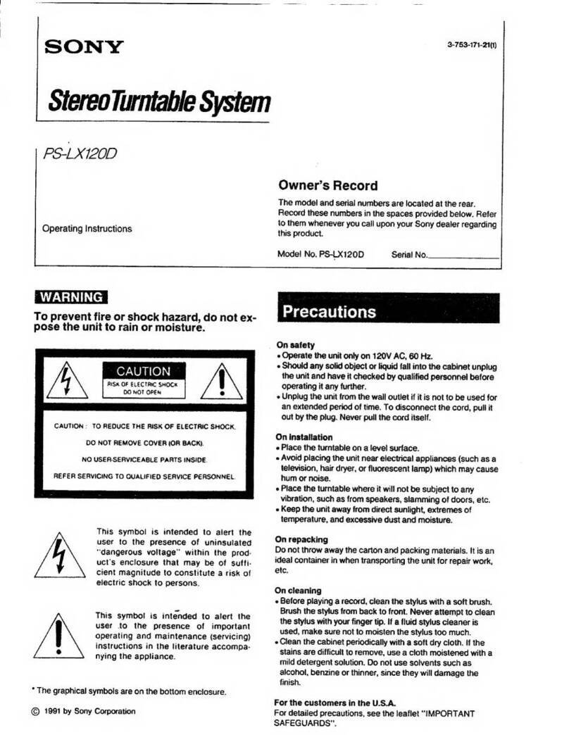 Sony PS-LX120D User manual Sony PS-LX120D User manual