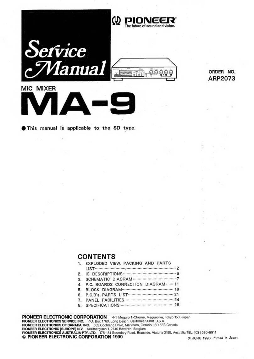 Pioneer MA-9 User manual