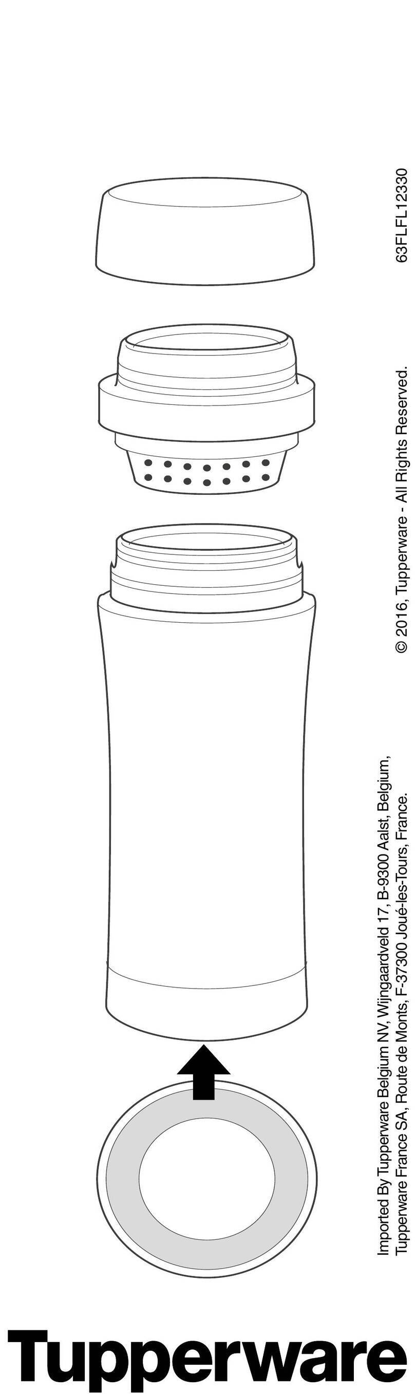 Tupperware Metallic On-The-Go Flask manual