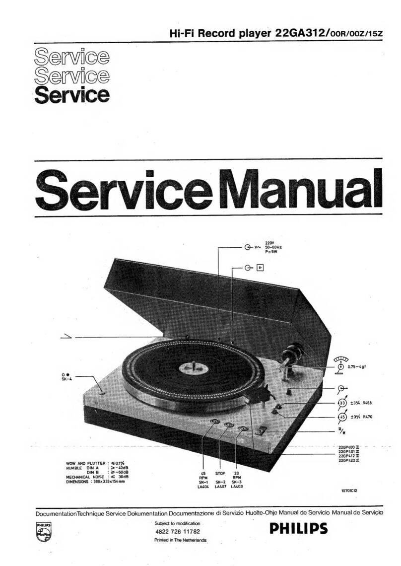 Philips 22GA312/00R Service manual
