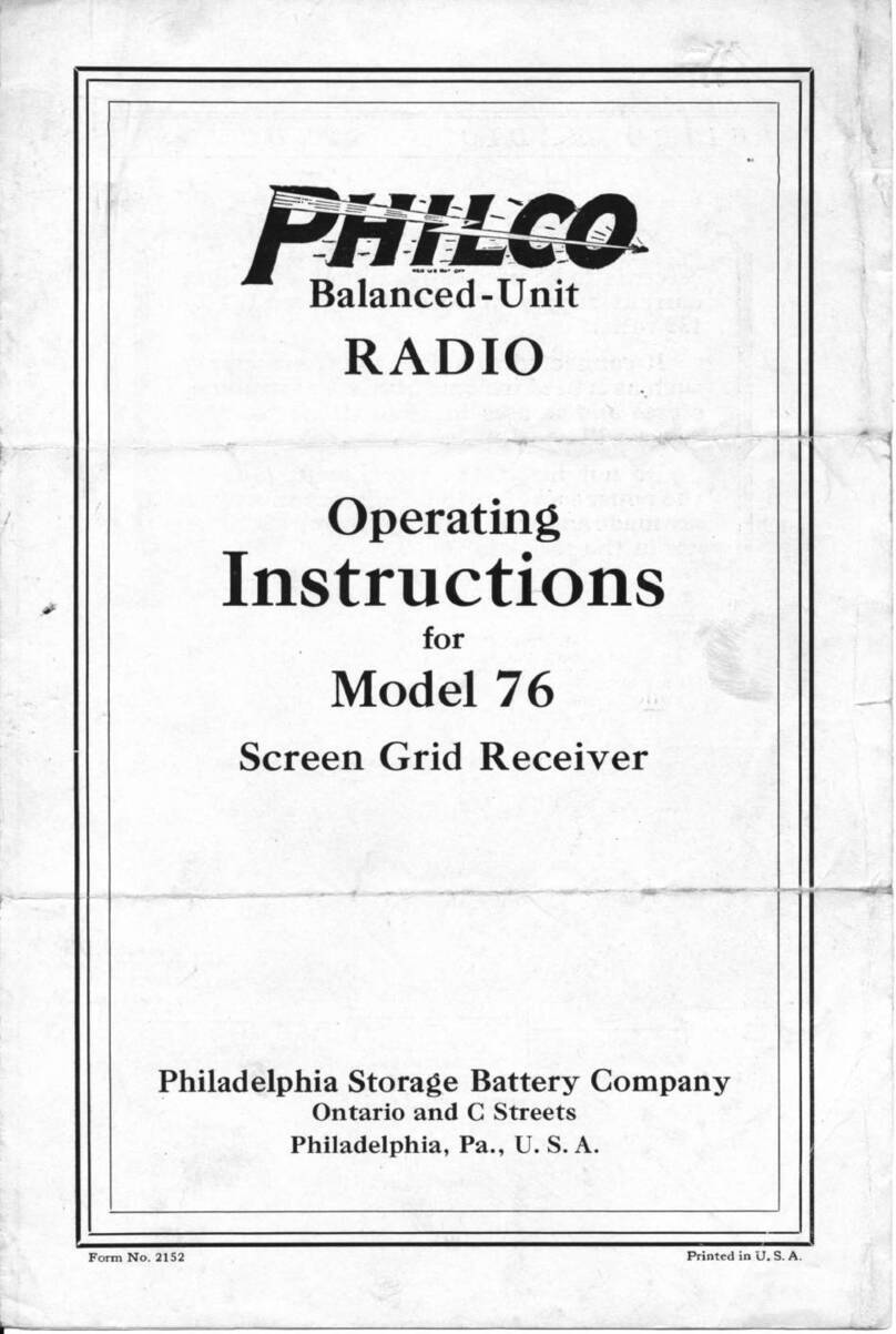 Philco 76 operating instructions