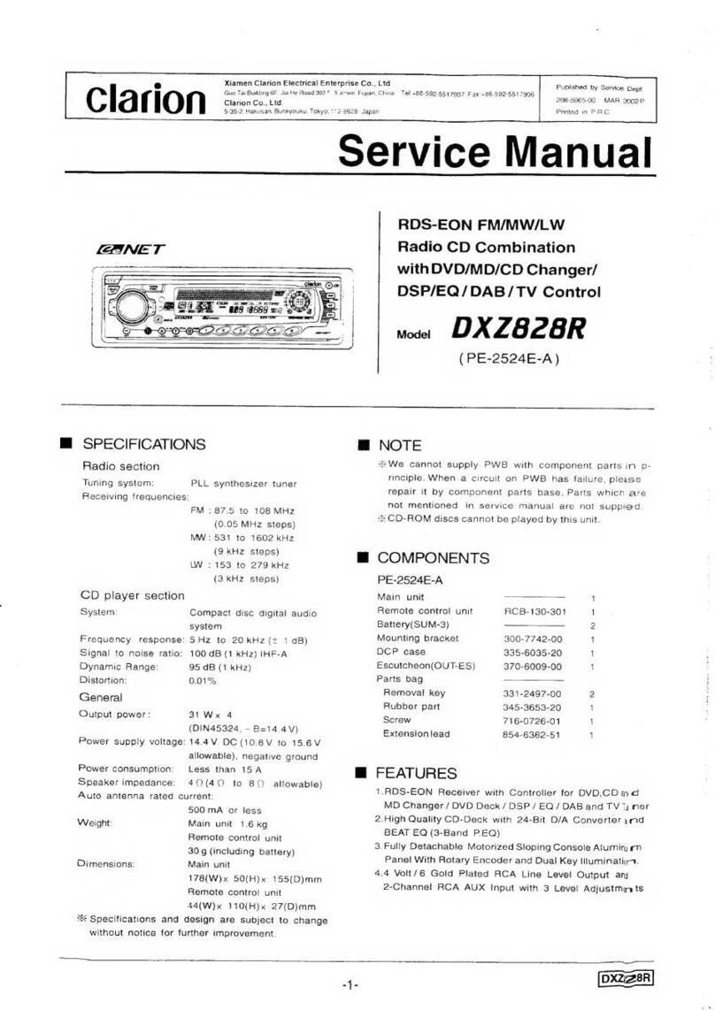 Clarion DXZ828R User manual Clarion DXZ828R User manual