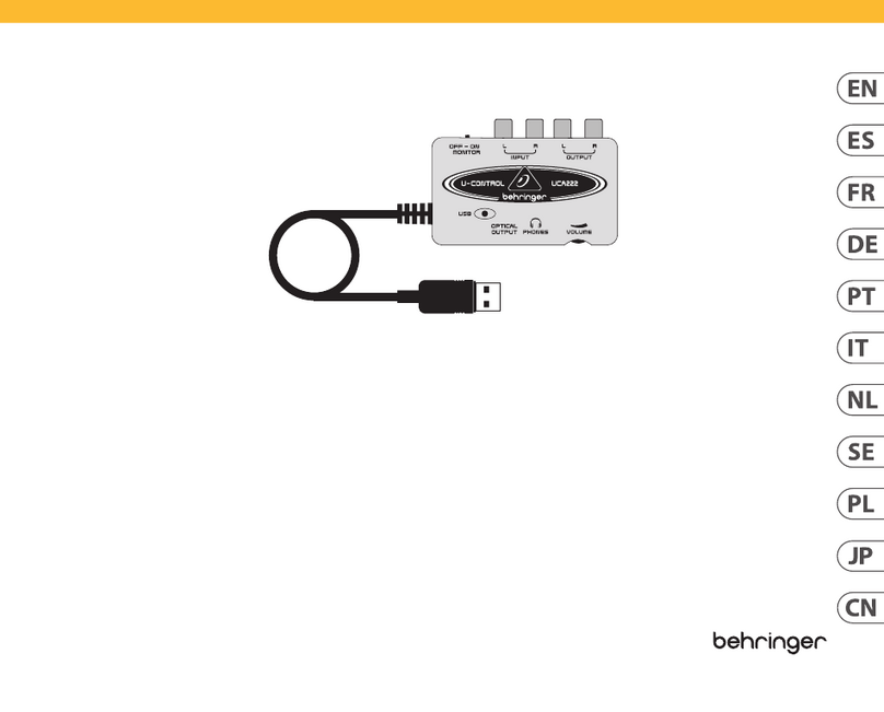 Behringer U-CONTROL UCA222 User manual