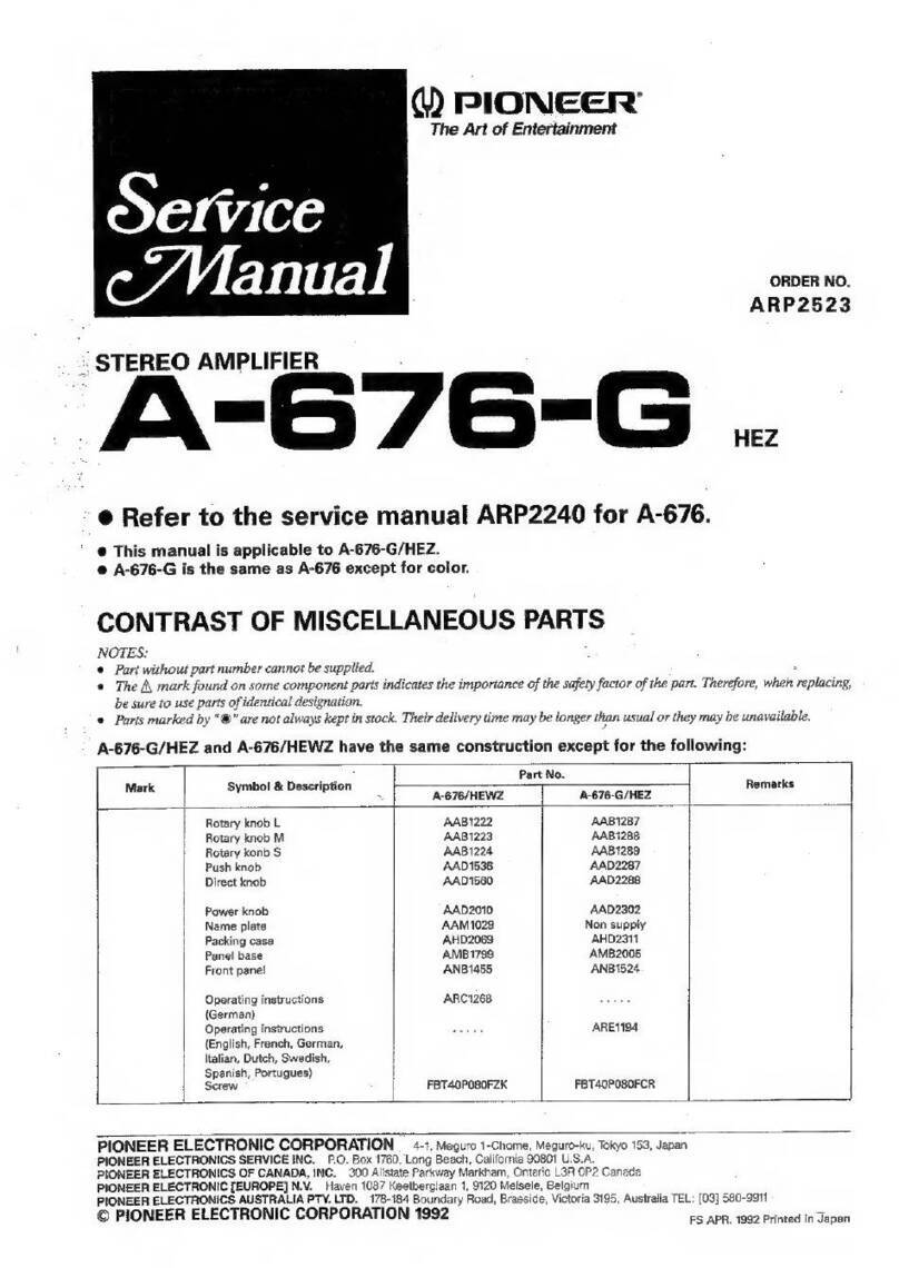 Pioneer A-676-G User manual