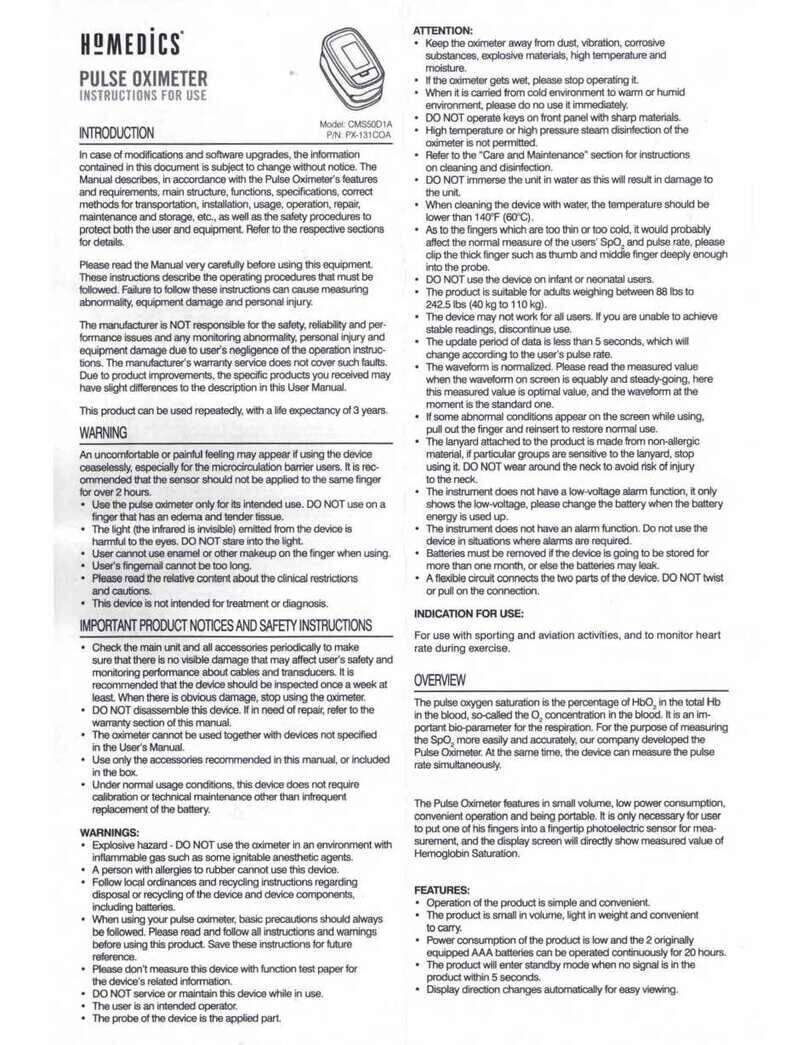 HoMedics CMS50D1A Instructions for use