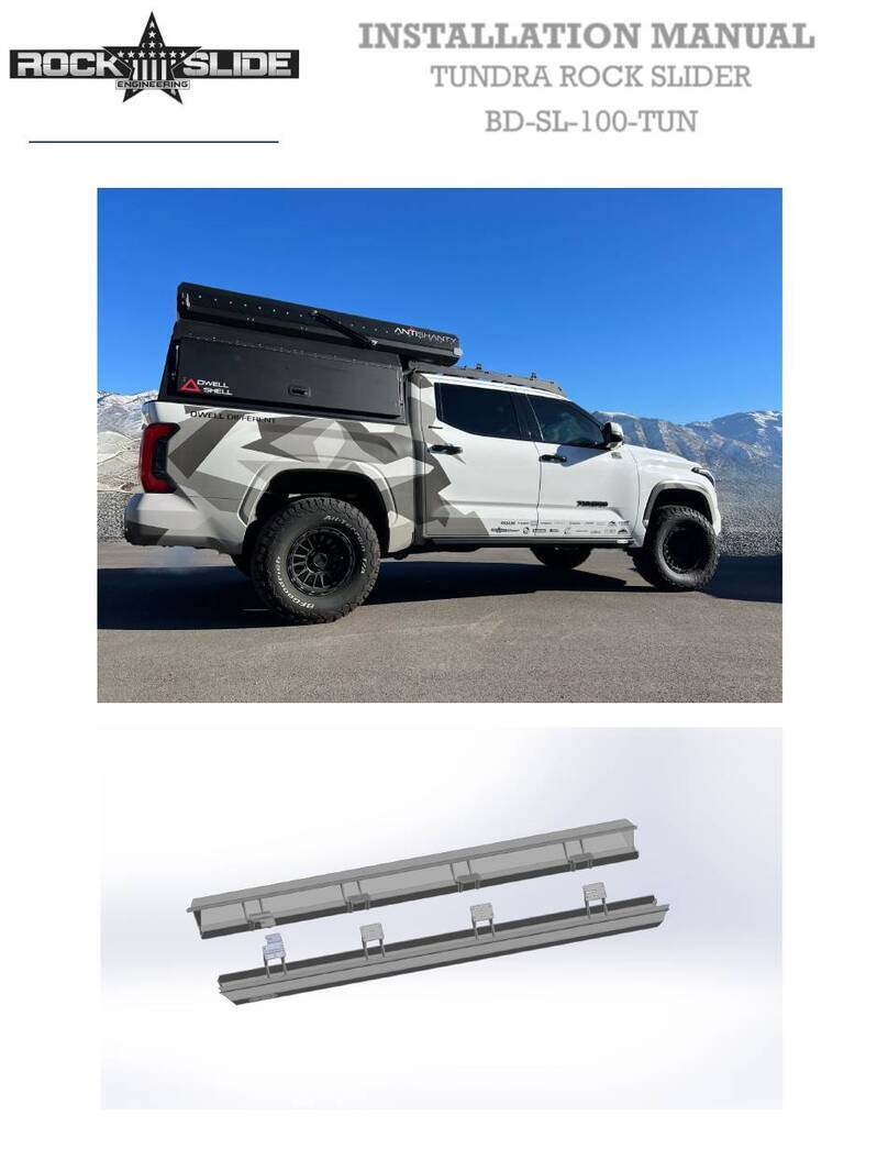 ROCKSLIDE BD-SL-100-TUN installation manual