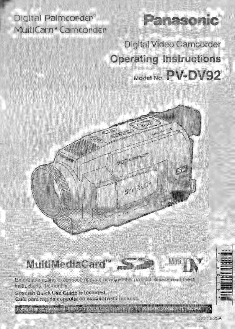 Panasonic Palmcorder PV-DV92 User manual