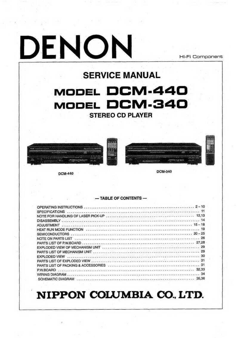 Denon DCM-440 User manual