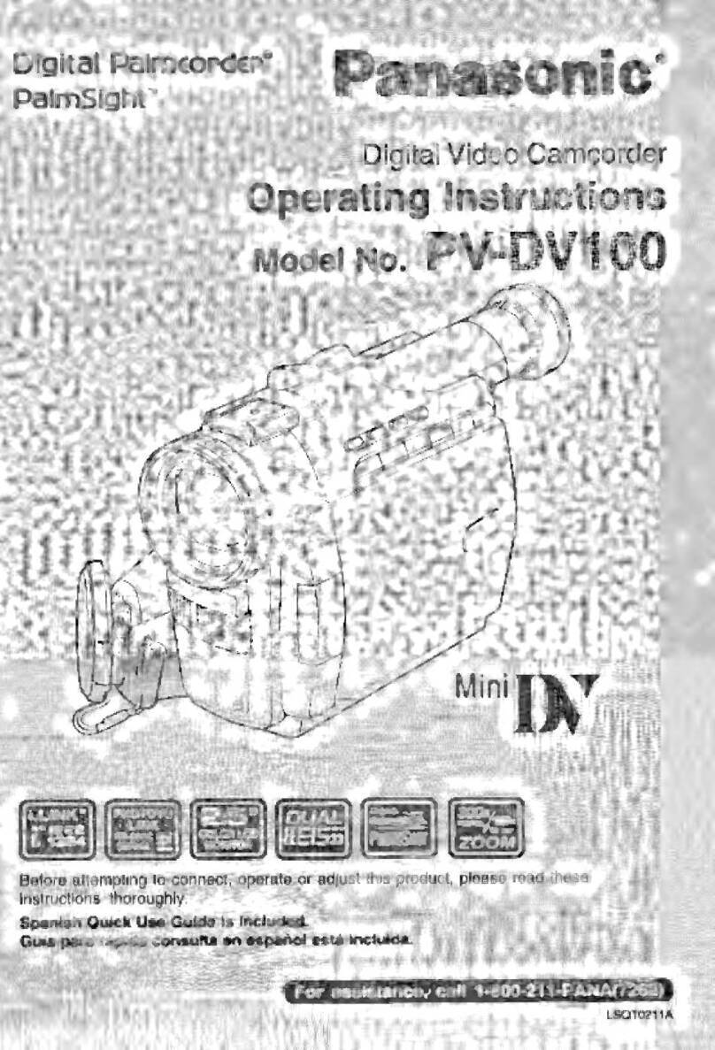 Panasonic Digital Palmcoder PalmSight PV-DV100 User manual Panasonic Digital Palmcoder PalmSight PV-DV100 User manual