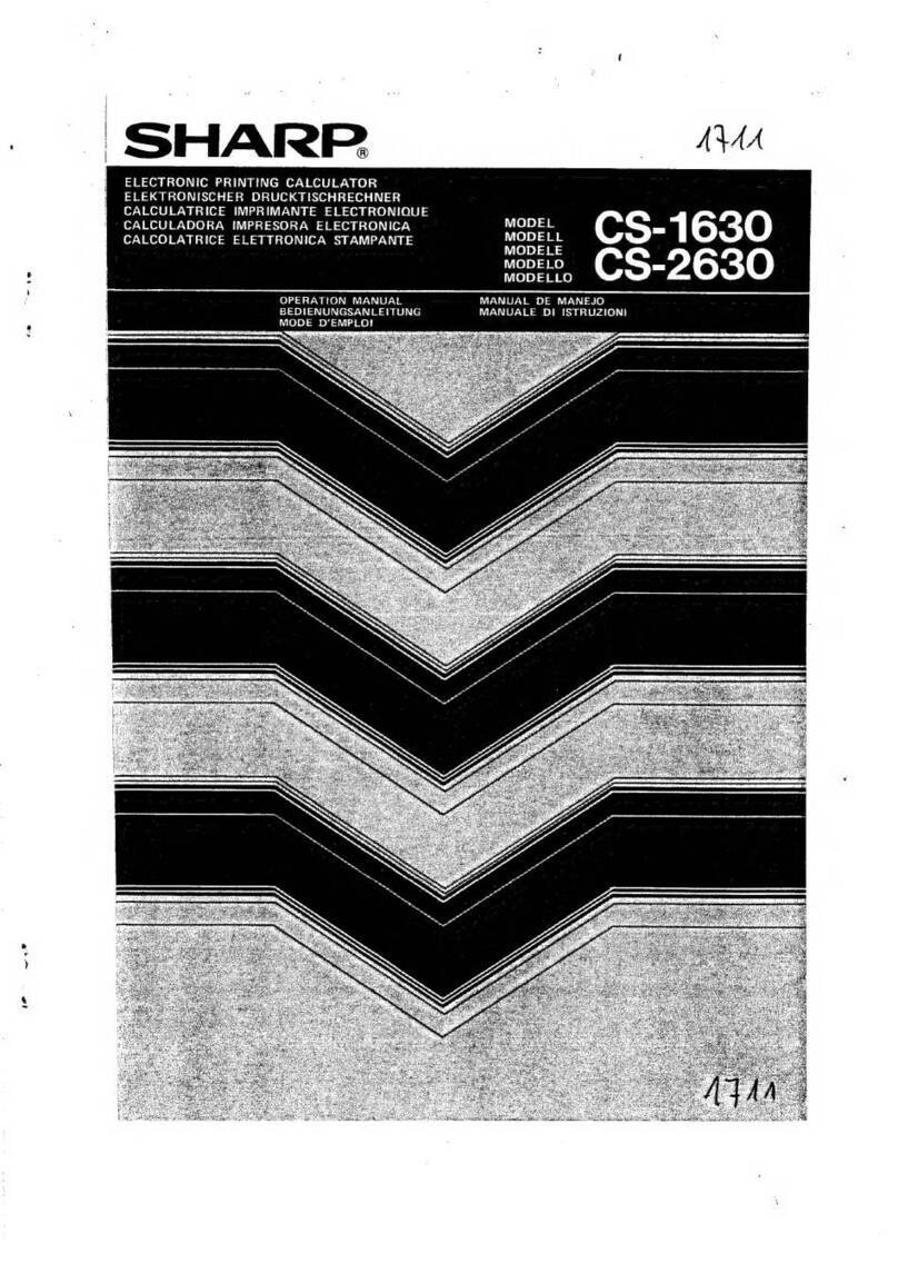 Sharp CS-1630 User manual