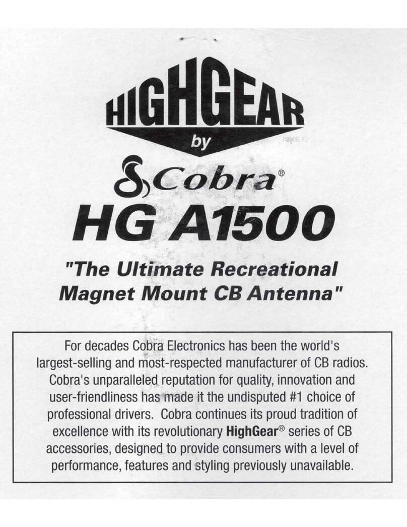 Cobra HIGHGEAR HG A1500 User manual