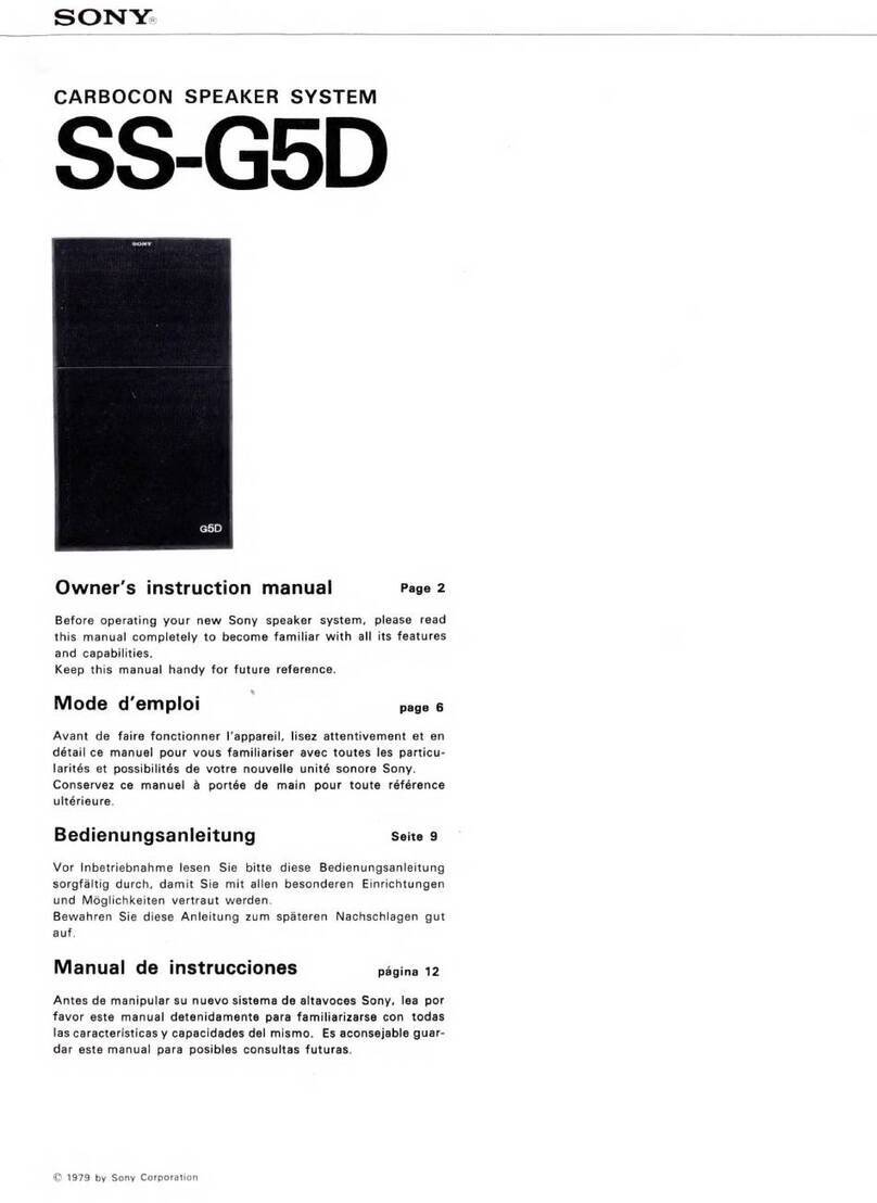 Sony SS-G5D Setup guide