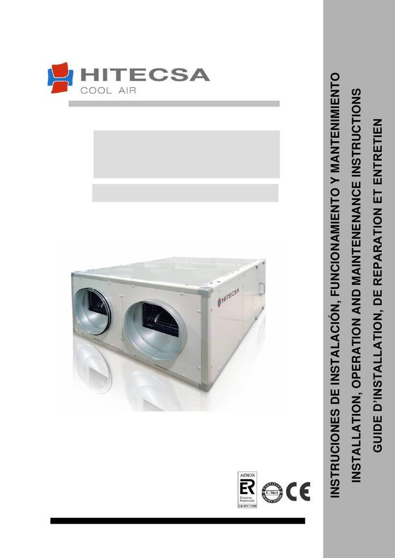 Hitecsa RCAH STD 5 INSTALLATION, OPERATION AND MAINTENENANCE INSTRUCTIONS Hitecsa RCAH STD 5 INSTALLATION, OPERATION AND MAINTENENANCE INSTRUCTIONS