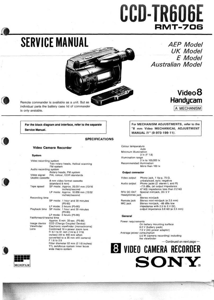 Sony Handycam Video 8 CCD-TR606E User manual Sony Handycam Video 8 CCD-TR606E User manual