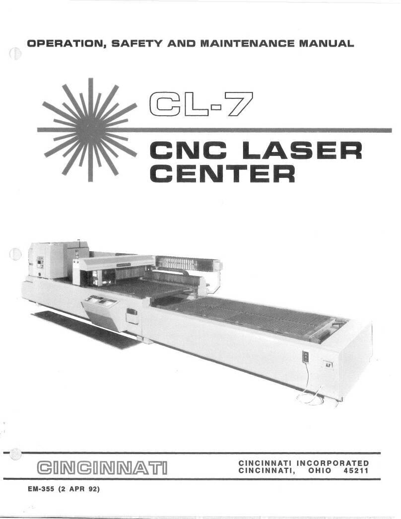 Cincinnati CL-7 Operation, safety and maintenance manual Cincinnati CL-7 Operation, safety and maintenance manual