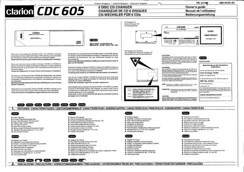 Clarion CDC605 User manual