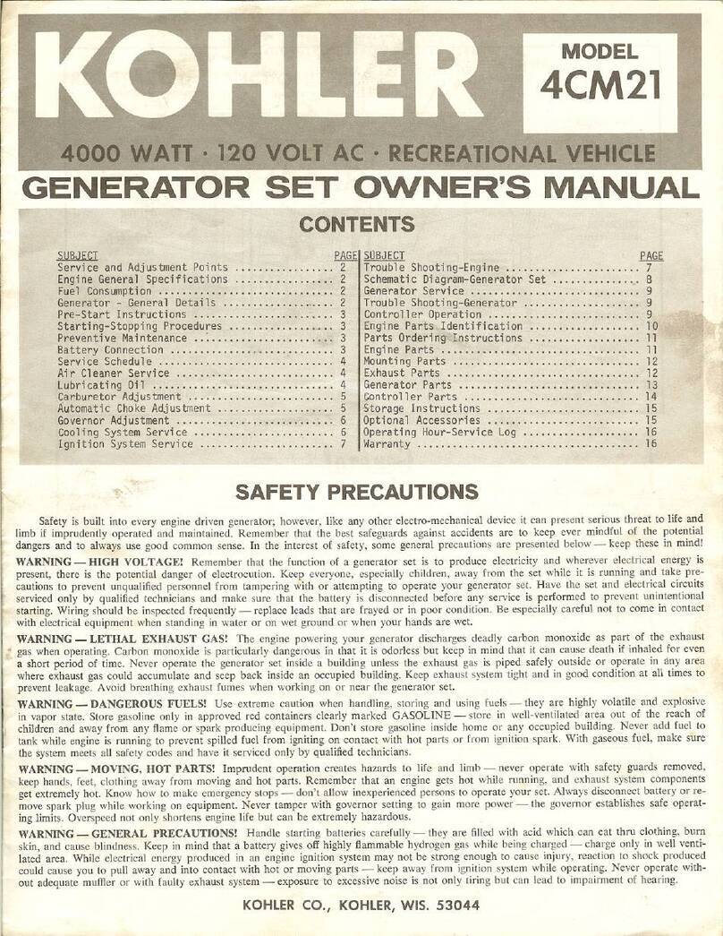 Kohler 4CM21 User manual