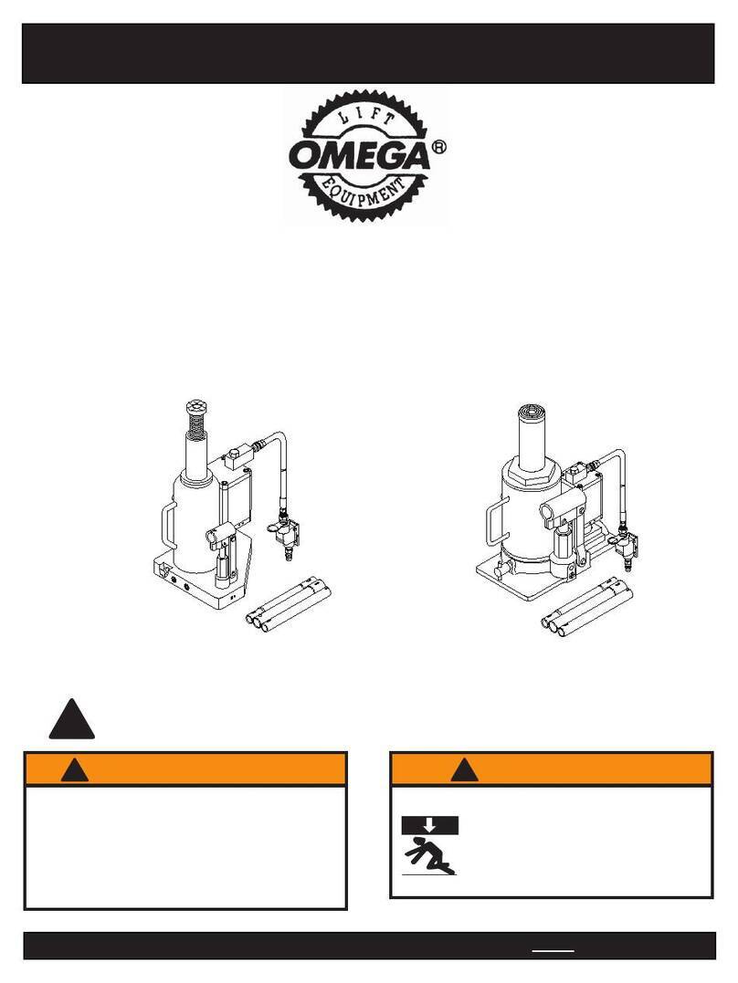 Omega Lift Equipment 18202C Operating instructions & parts manual