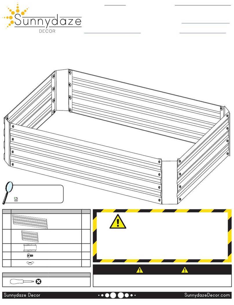 Sunnydaze Decor RECTANGULAR GALVANIZED STEEL RAISED GARDEN... manual