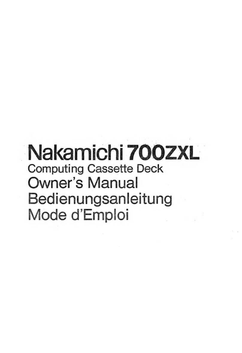 Nakamichi 700ZXL owner's manual