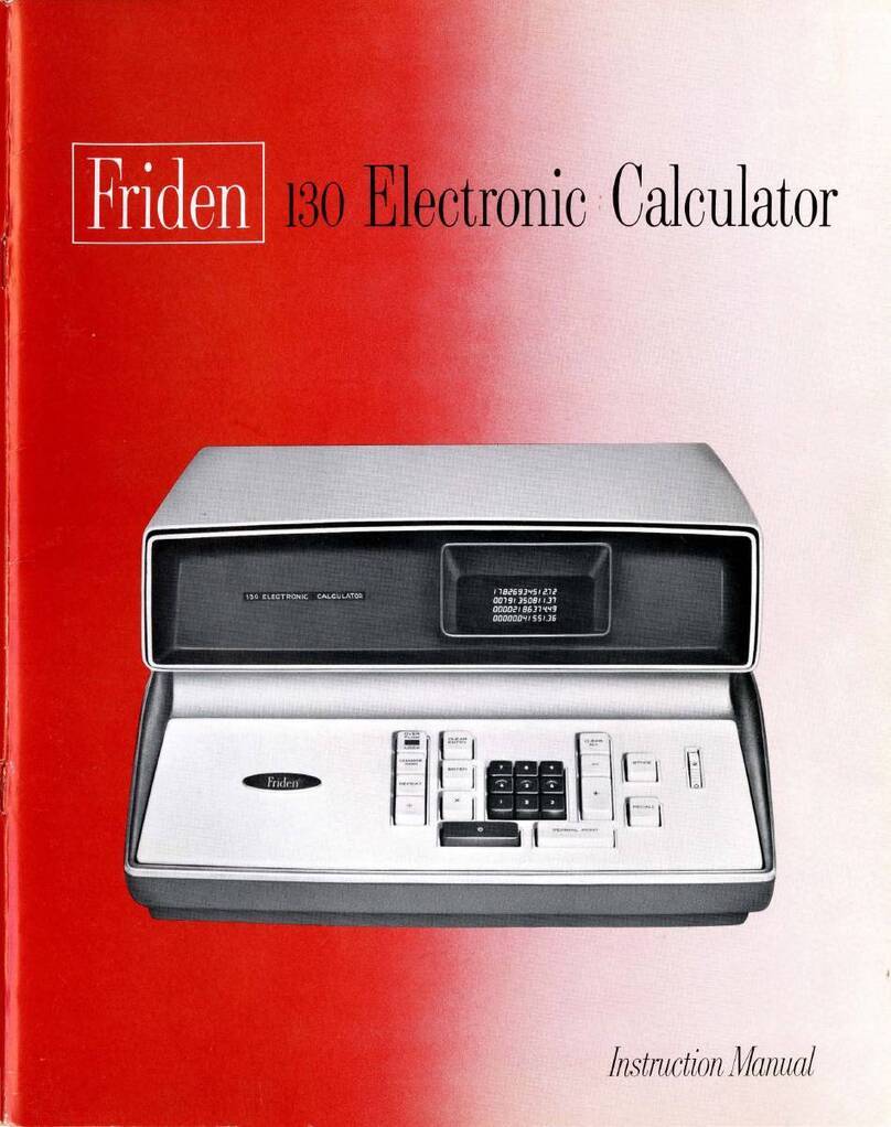 Friden 130 User manual