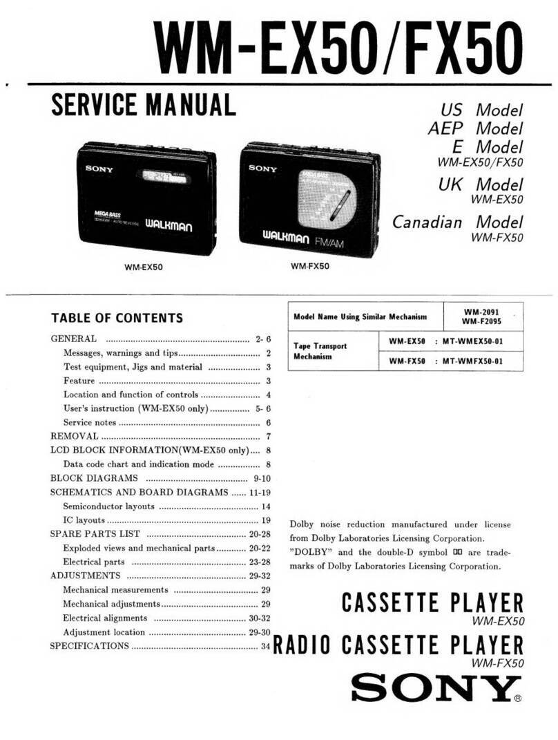 Sony WM-EX50 User manual