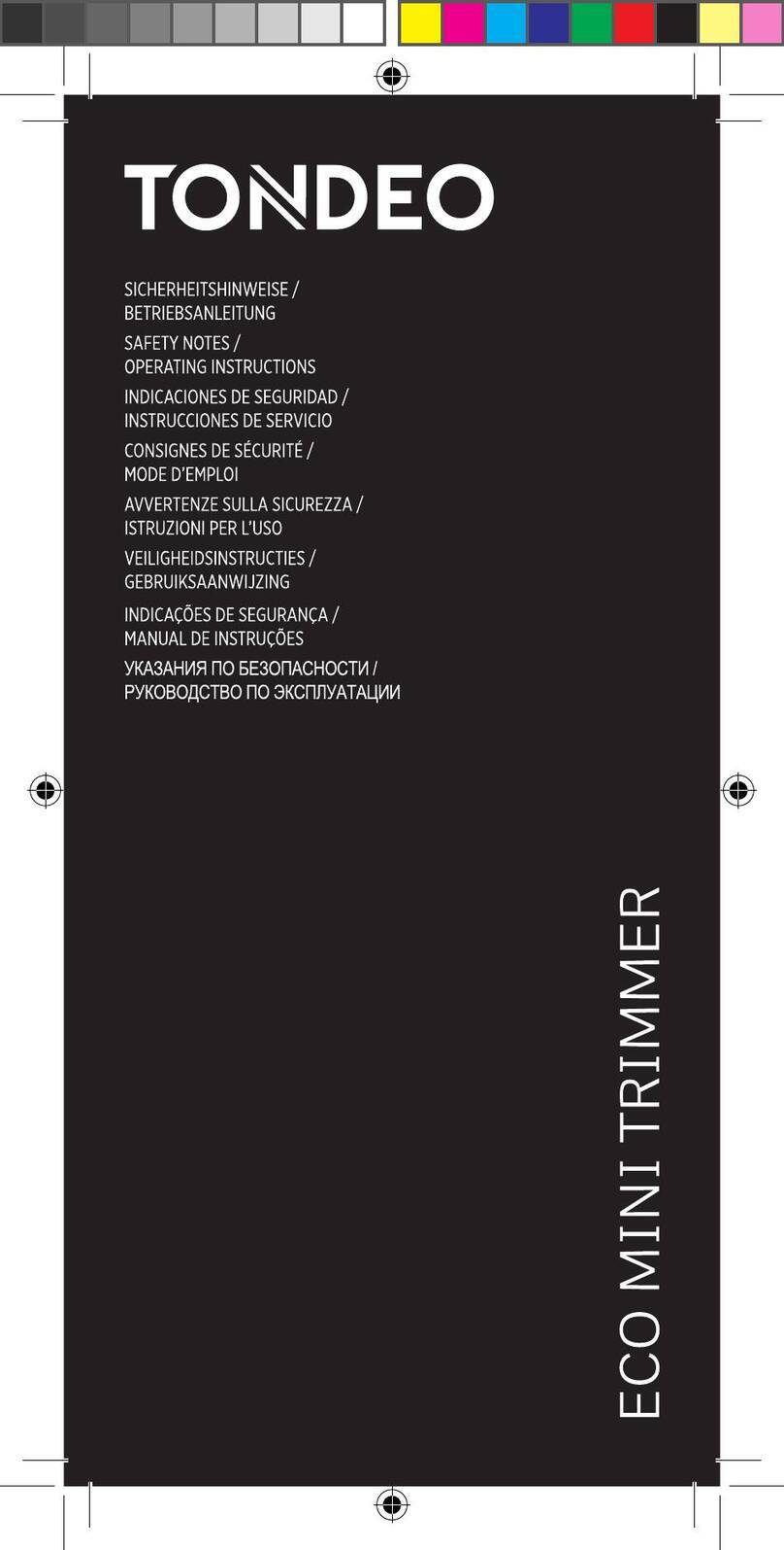 TONDEO ECO 32525 OPERATING INSTRUCTIONS AND SAFETY NOTES