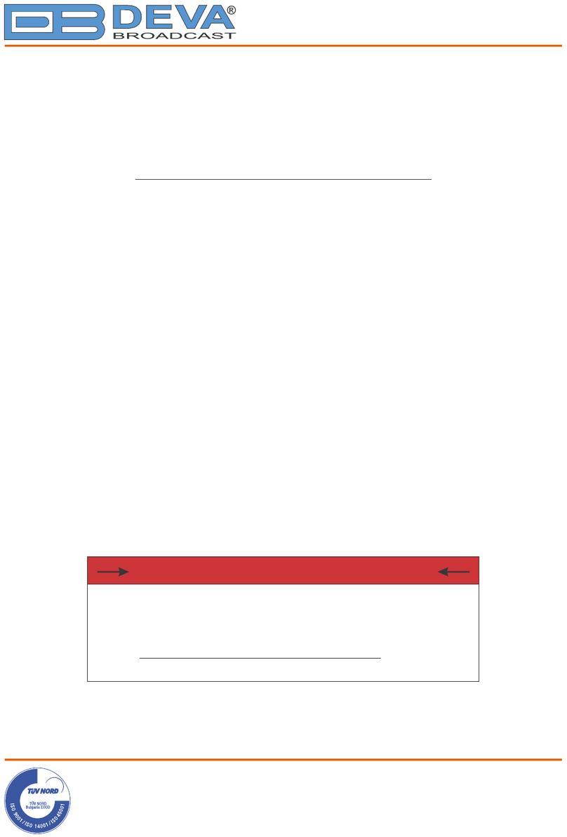 DEVA Broadcast DB9000-STC Instruction manual