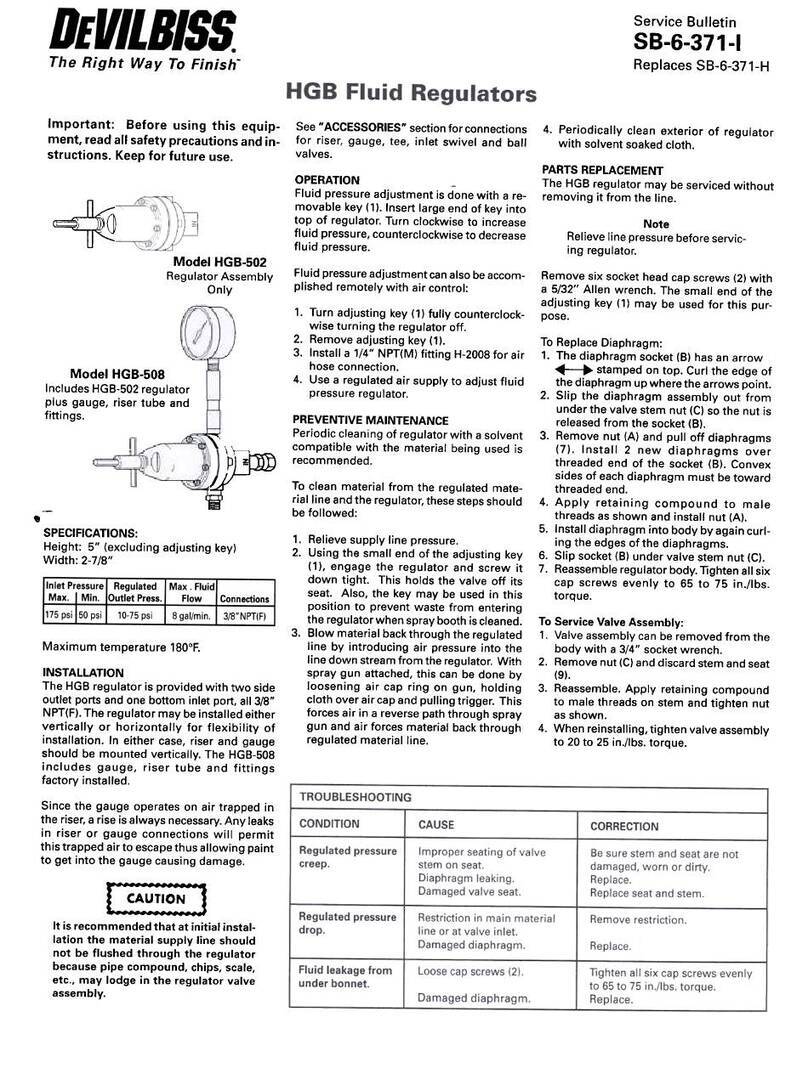 DeVilbiss HGB Service bulletin