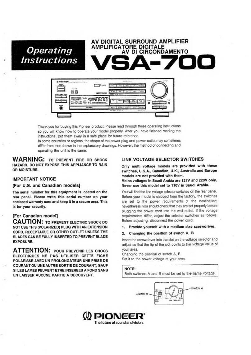 Pioneer VSA-700 manual