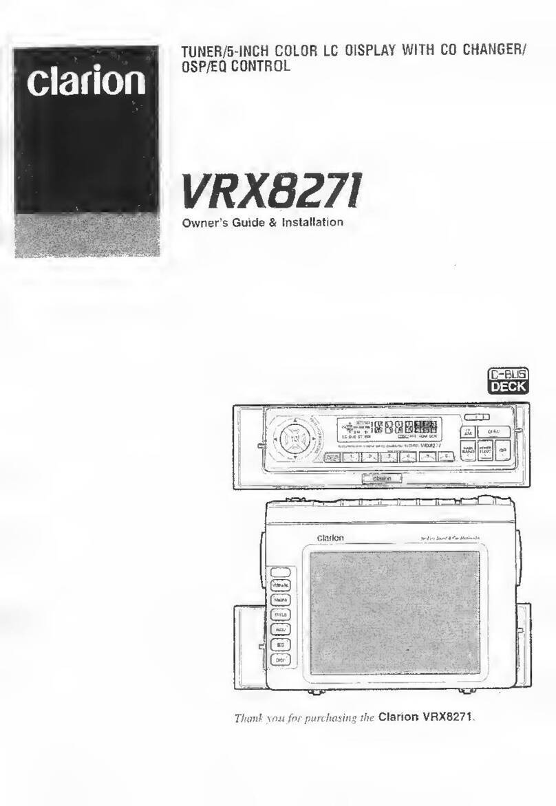 Clarion VRX8271 Owner's guide and installation manual