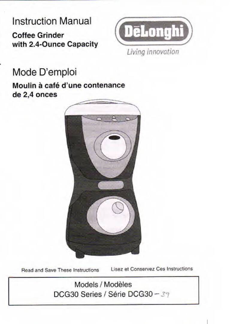 DeLonghi DCG30 Series instruction manual
