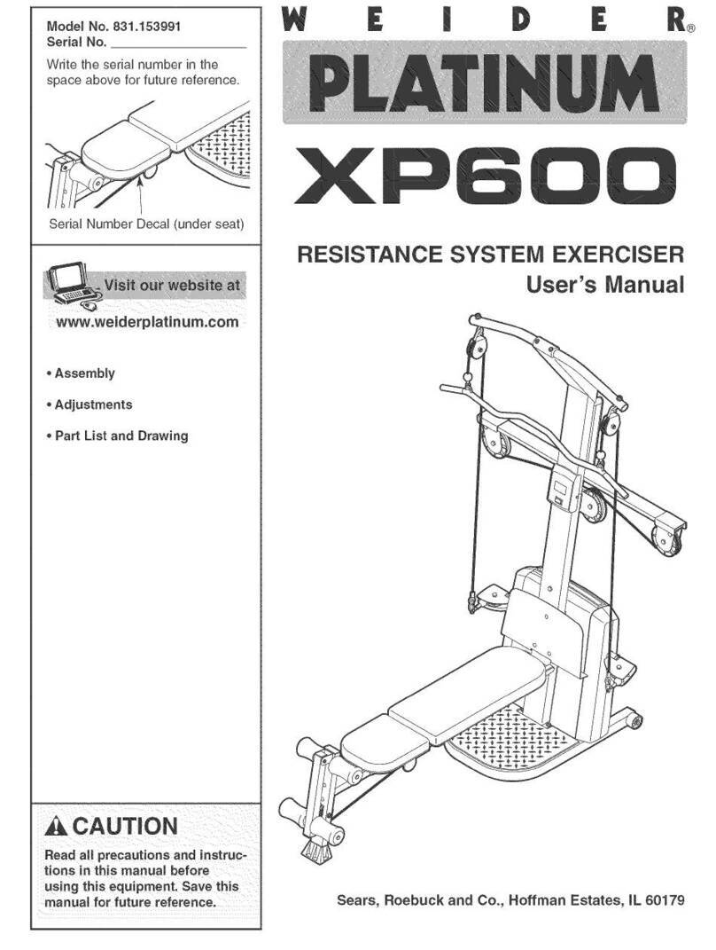 Weider Platinum XP600 user manual