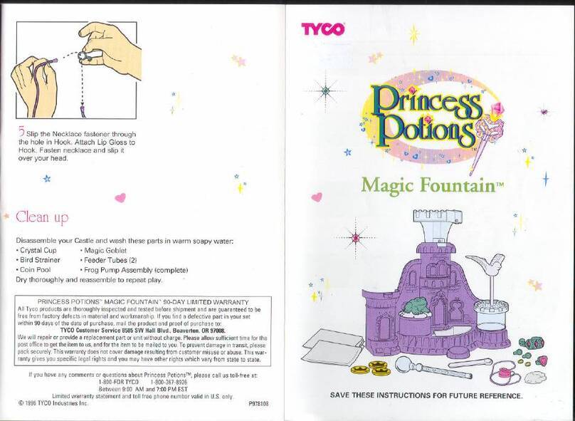Tyco Princess Potions Magic Fountain quick start guide Tyco Princess Potions Magic Fountain quick start guide