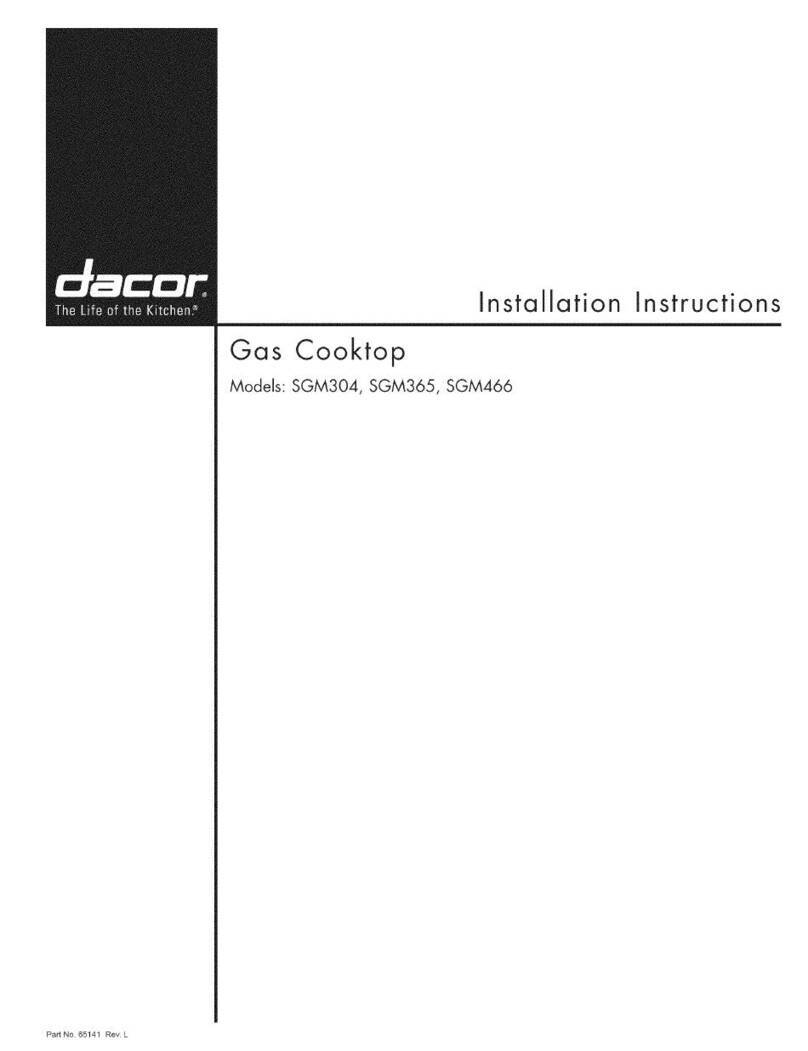 Dacor Preference SGM304 installation instructions
