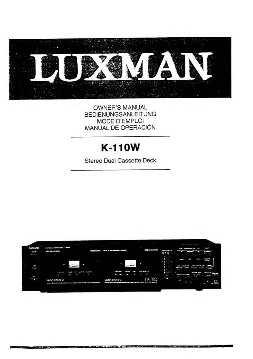 Luxman K-110W owner's manual