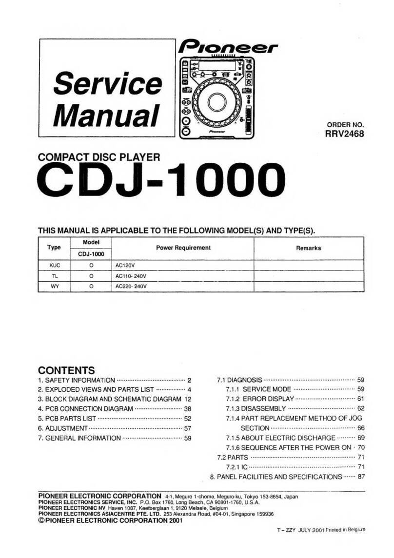 Pioneer CDJ-1000 Service manual