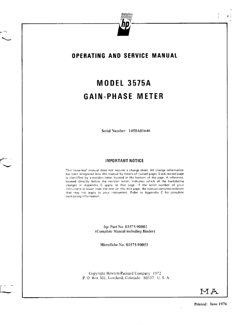 HP 3575A User manual
