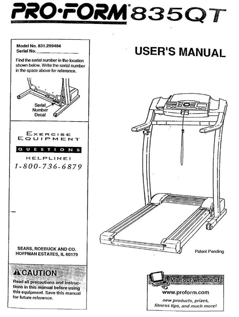 Pro-Form 835QT user manual