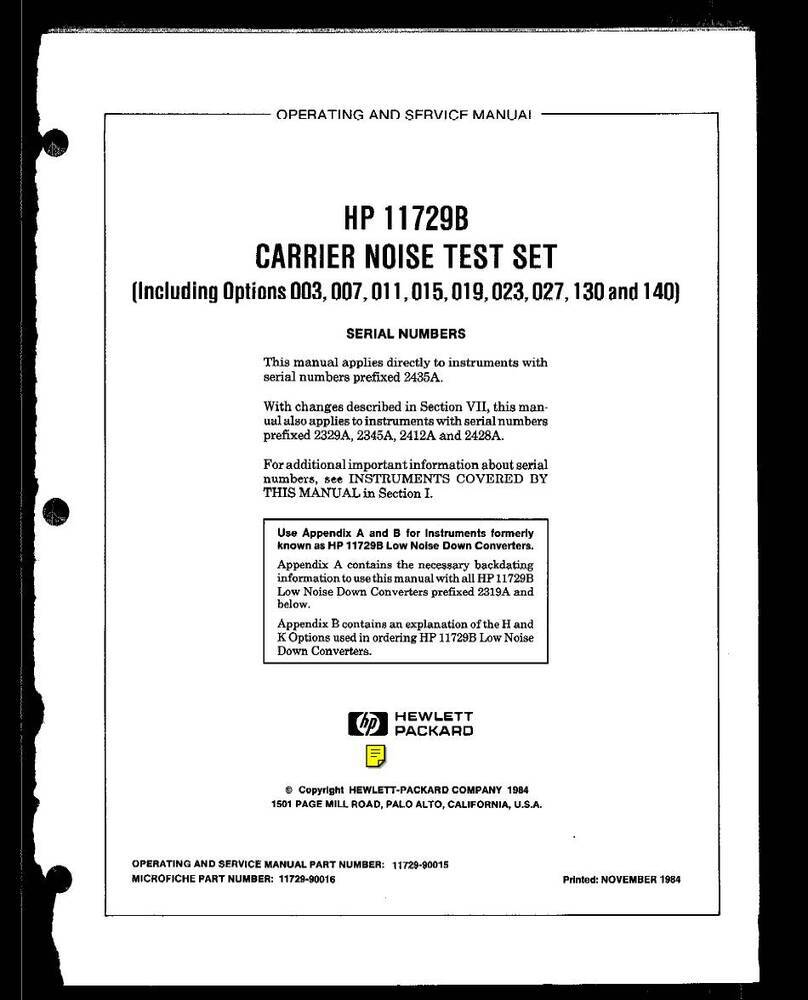 HP 11729B Service manual