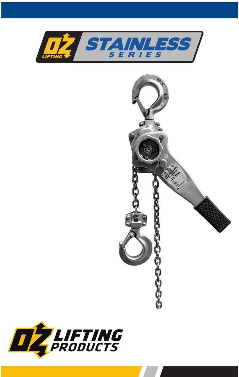 OZ Lifting Products STAINLESS Series Operator's manual