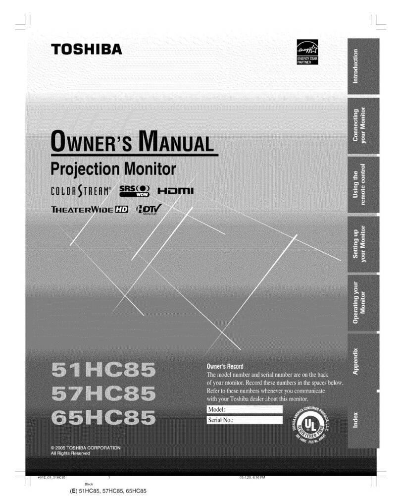 Toshiba TheaterWide 51HC85 User manual Toshiba TheaterWide 51HC85 User manual