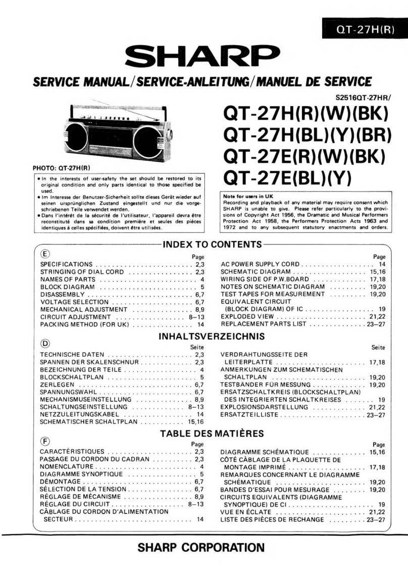 Sharp QT-27HR User manual